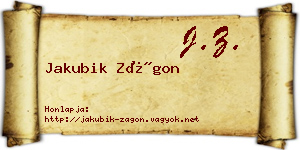 Jakubik Zágon névjegykártya
